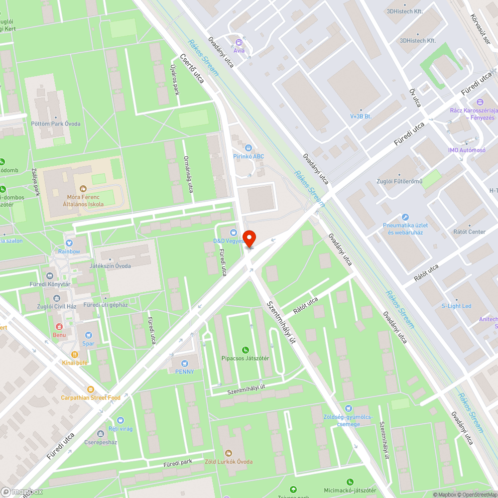 Leszakadt lámpa bejelentés helye