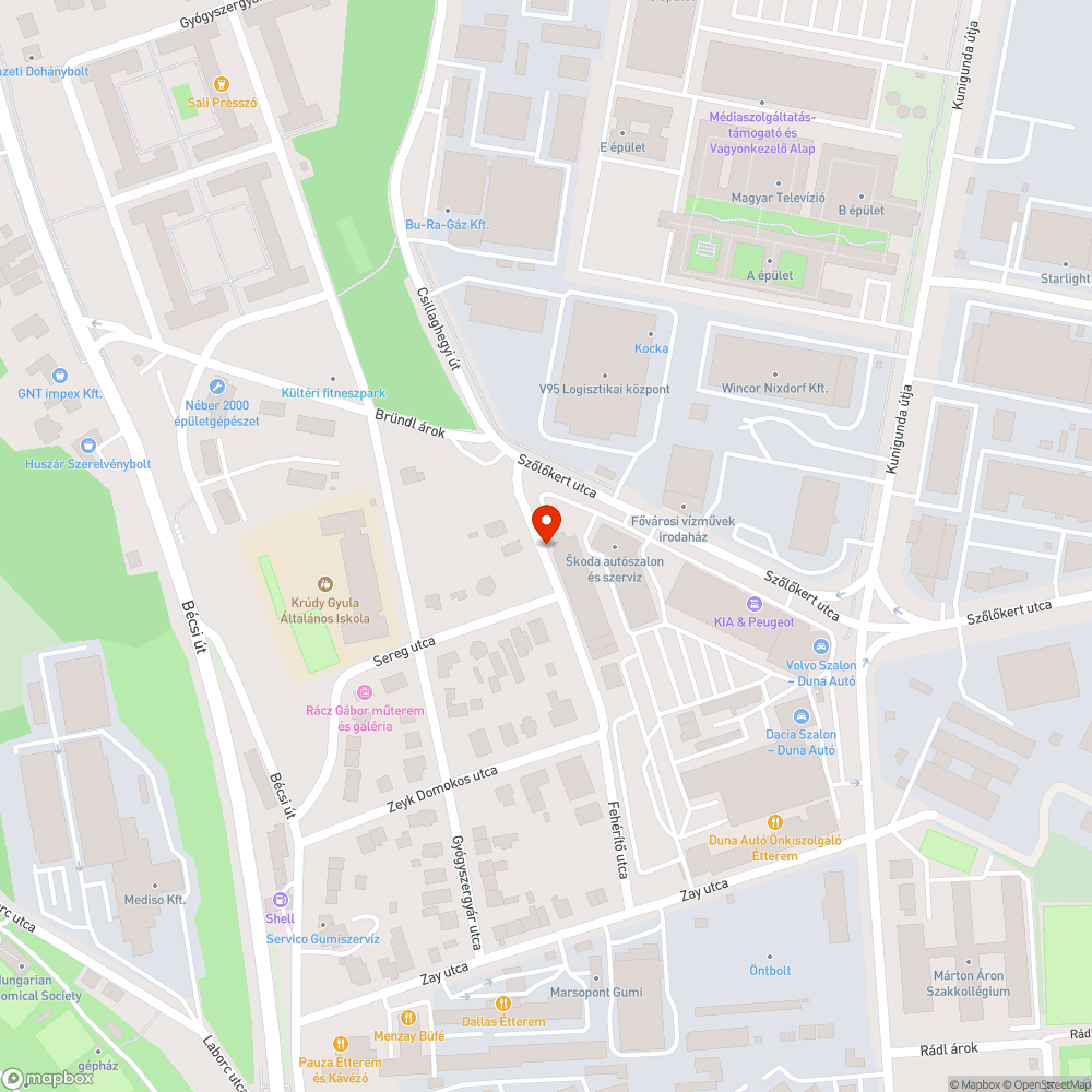 Kátyús útszakasz bejelentés helye