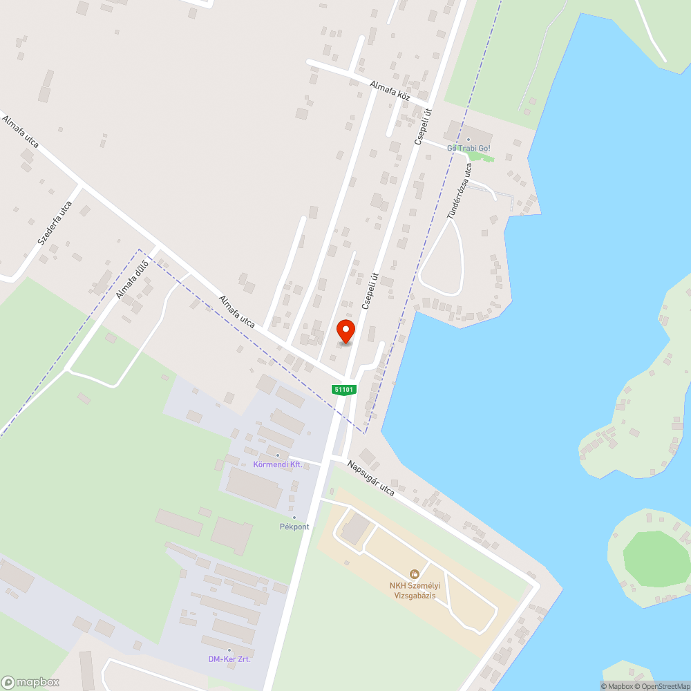 Csatornabeszakadás bejelentés helye