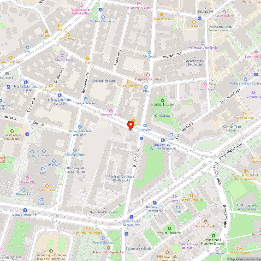 Kidőlt oszlop a Karinthy úton bejelentés helye