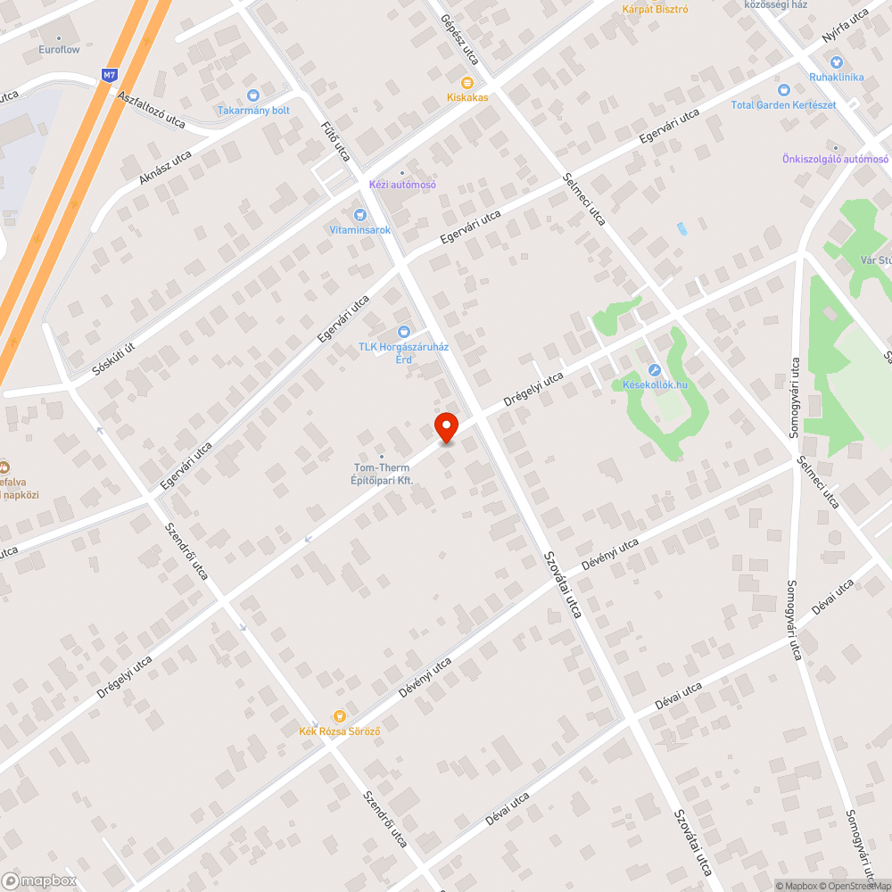 Csatorna mentén besüllyedt aszfalt bejelentés helye