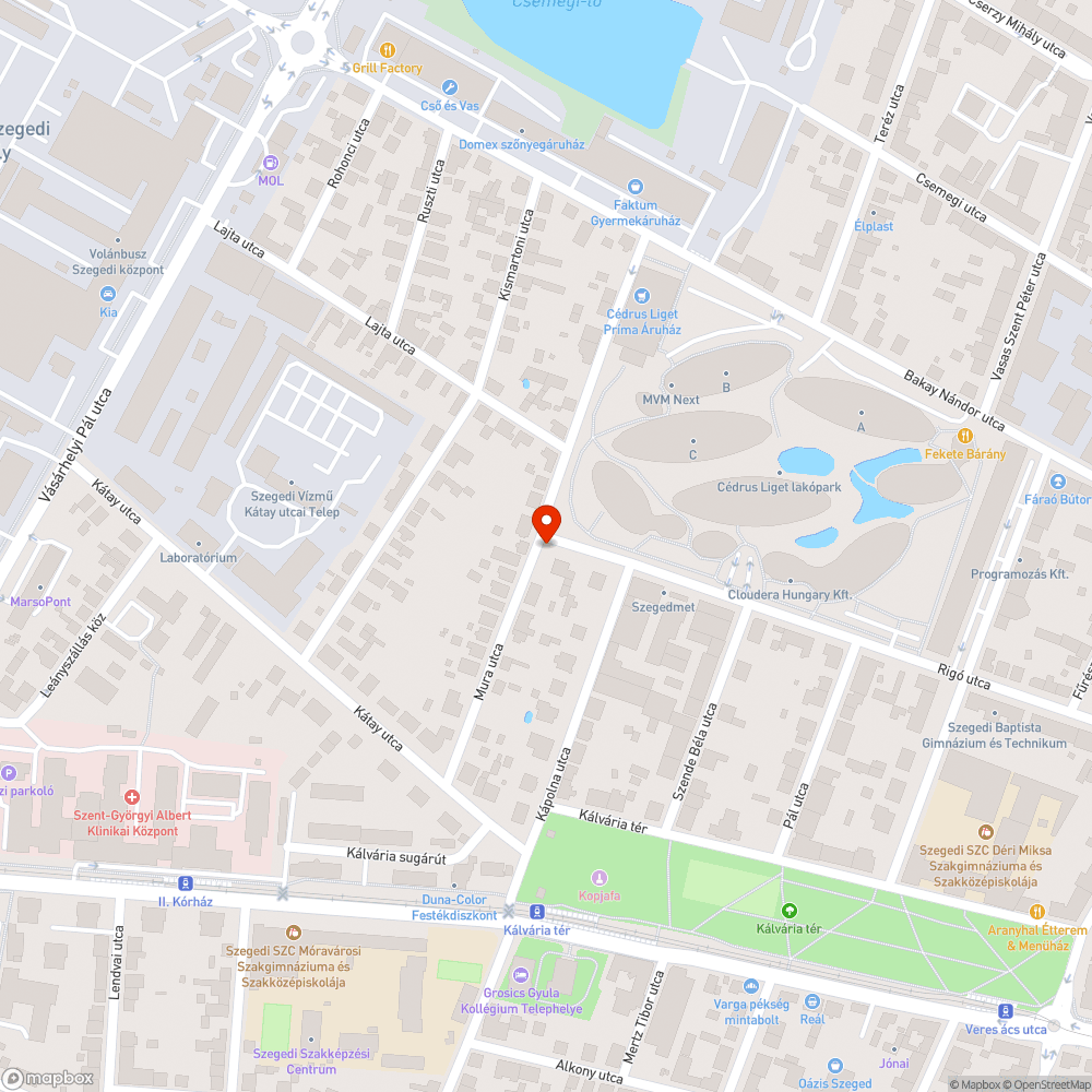 Beszakadt aknafedél Rigó - Mura utca sarok, Szeged bejelentés helye