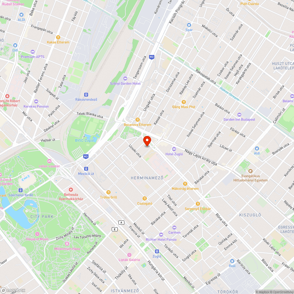 Babakocsi és szemét a Róna utcában bejelentés helye