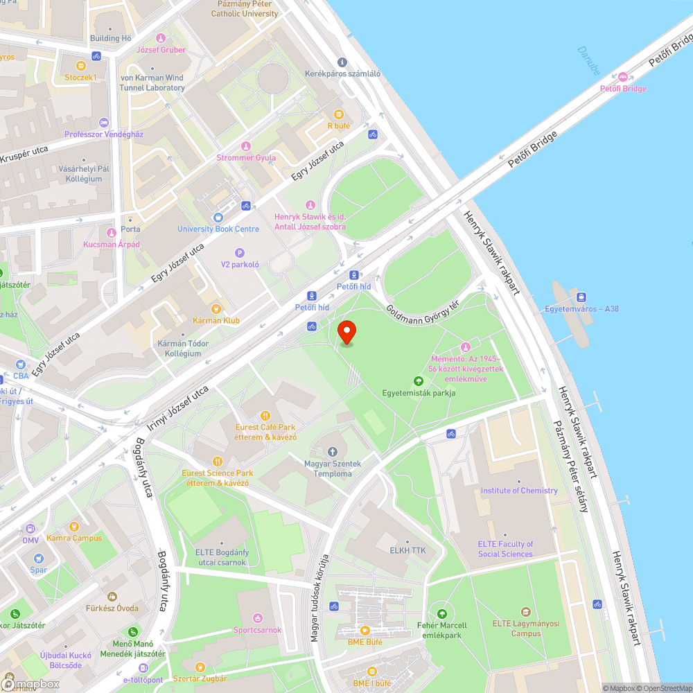 Graffiti az Egyetemisták parkjában bejelentés helye