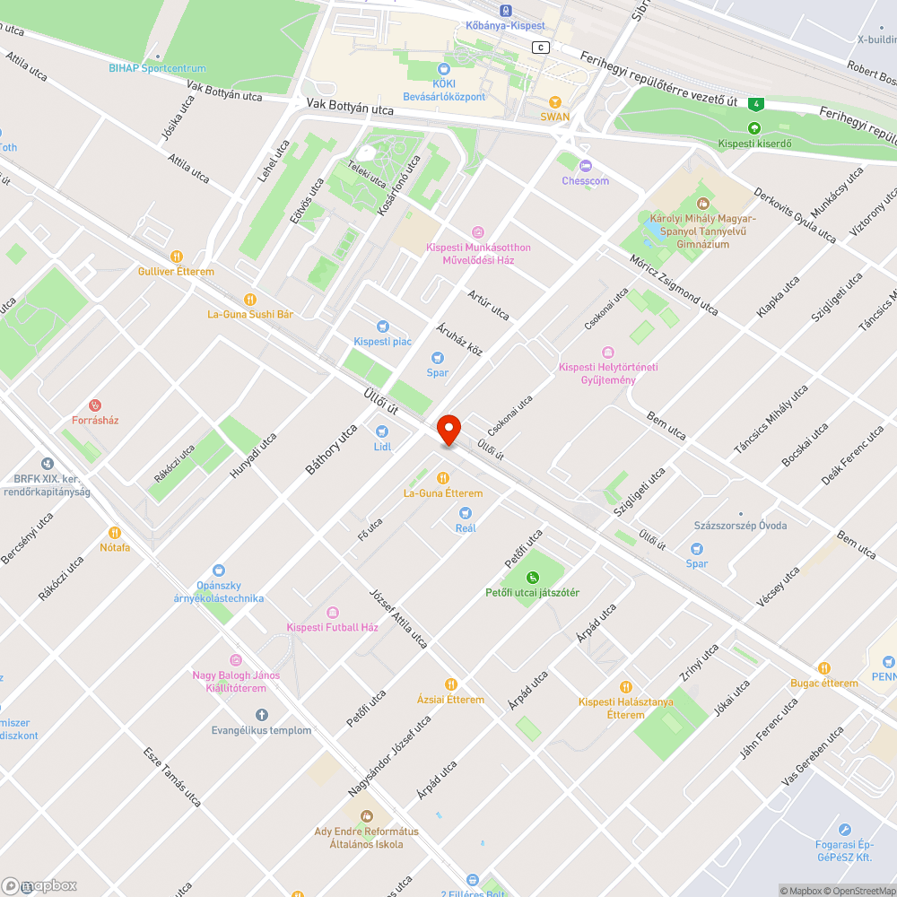 Villamosmegálló bejelentés helye