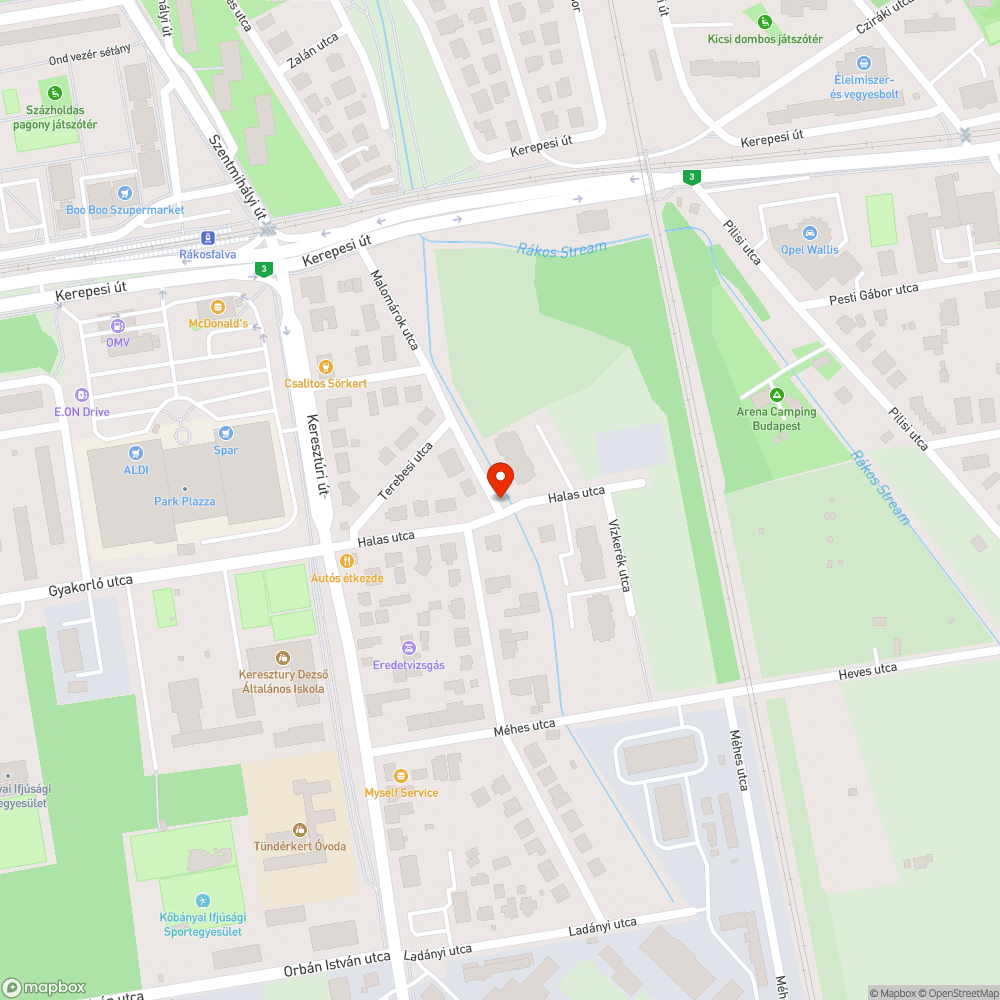 Eldőlt, sérült utcatábla bejelentés helye