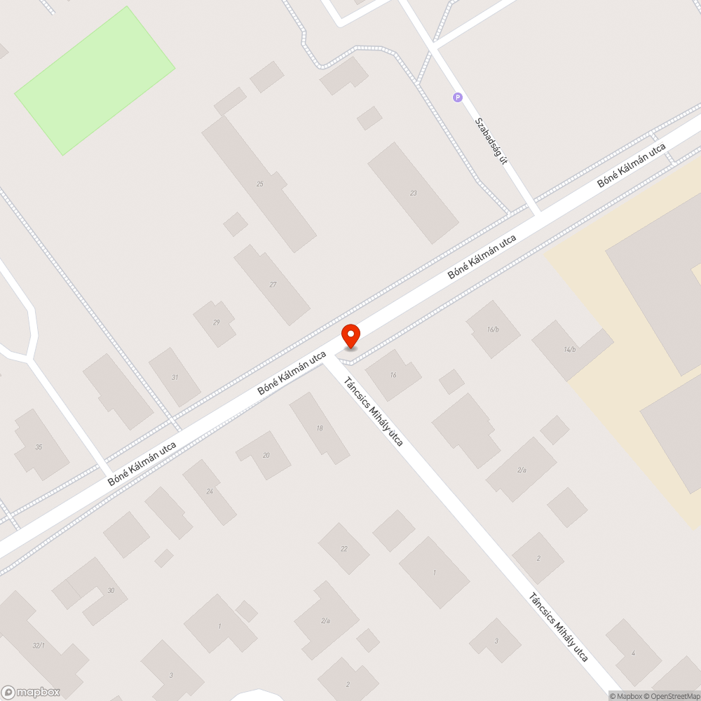 Gyalogátkelő hiány a Bóné Kálmán utcában 4. – Táncsics utca bejelentés helye