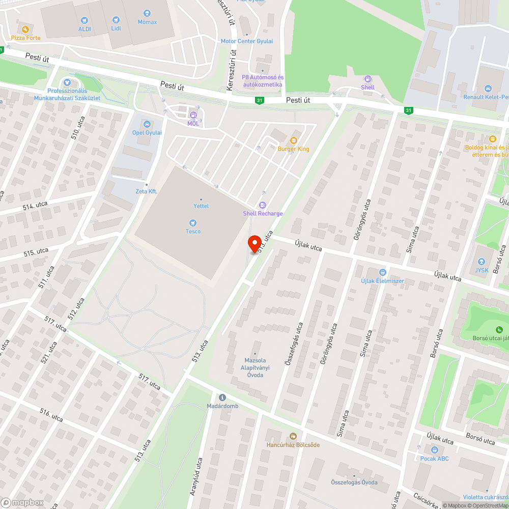 Lyuk a járdán... bejelentés helye