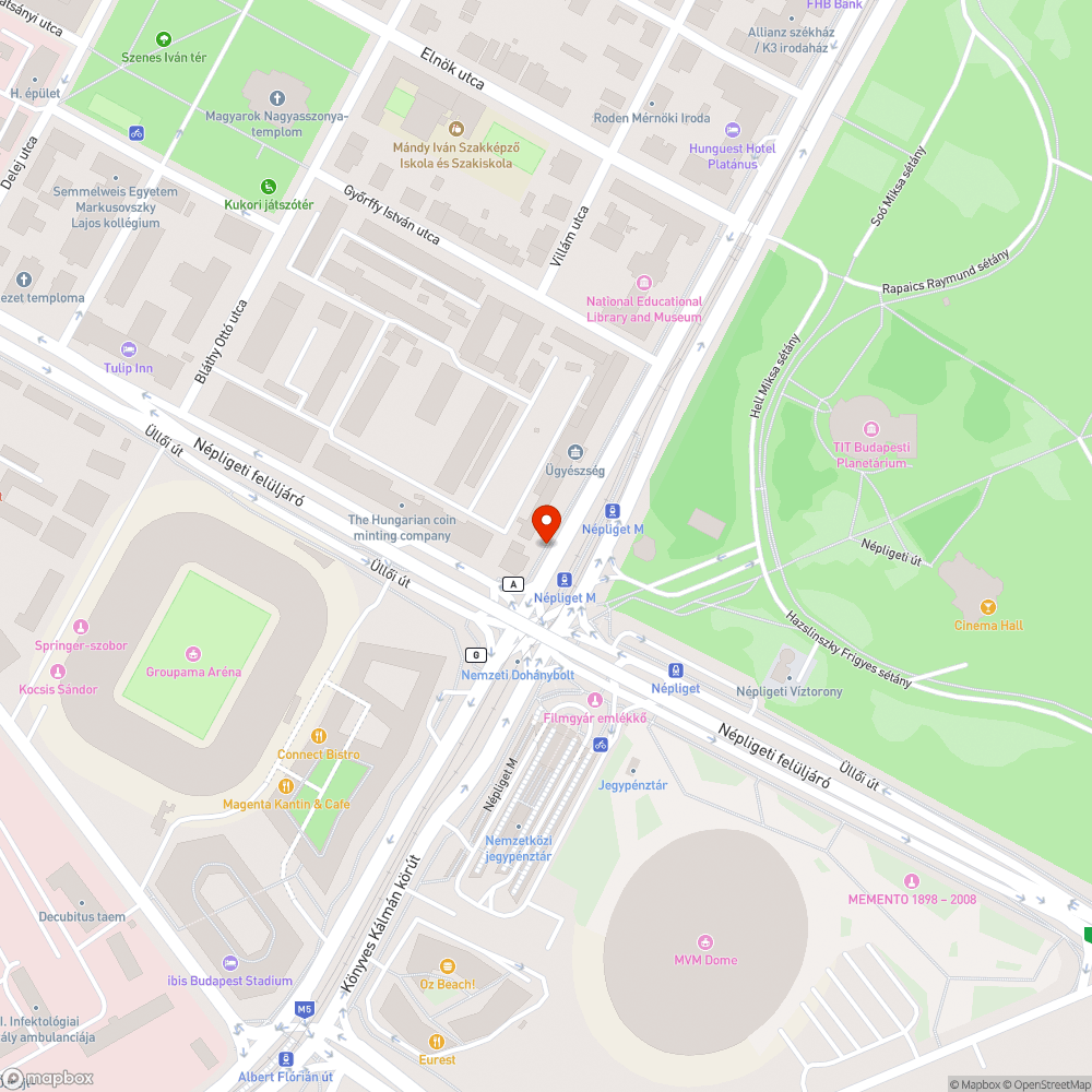 Aluljáró bejelentés helye