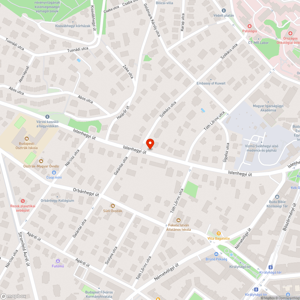 Hiányzó poller Istenhegyi úton bejelentés helye