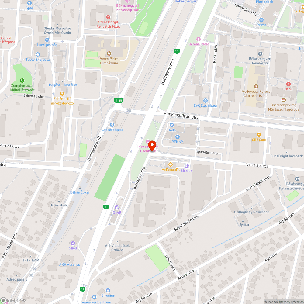 Úttestre gurult szikla bejelentés helye