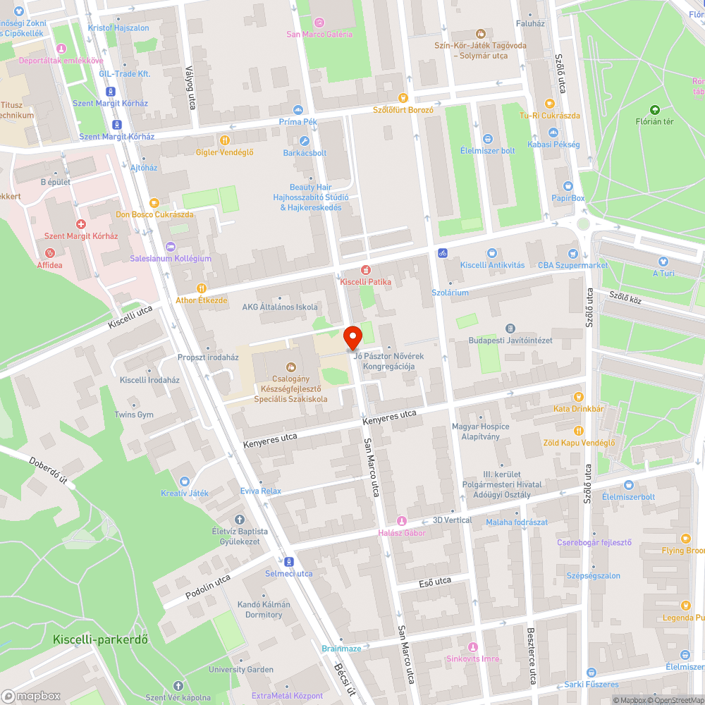 Üvegszilánkok a San Marco utcában bejelentés helye