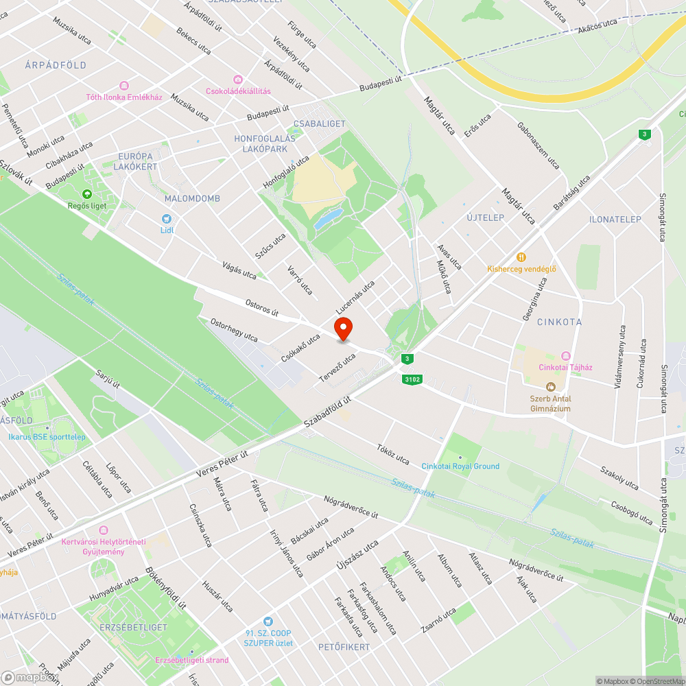 Gumiabroncs bejelentés helye