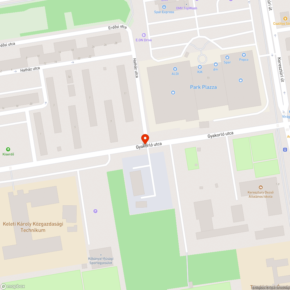 Felgyújtott szelektív kuka bejelentés helye