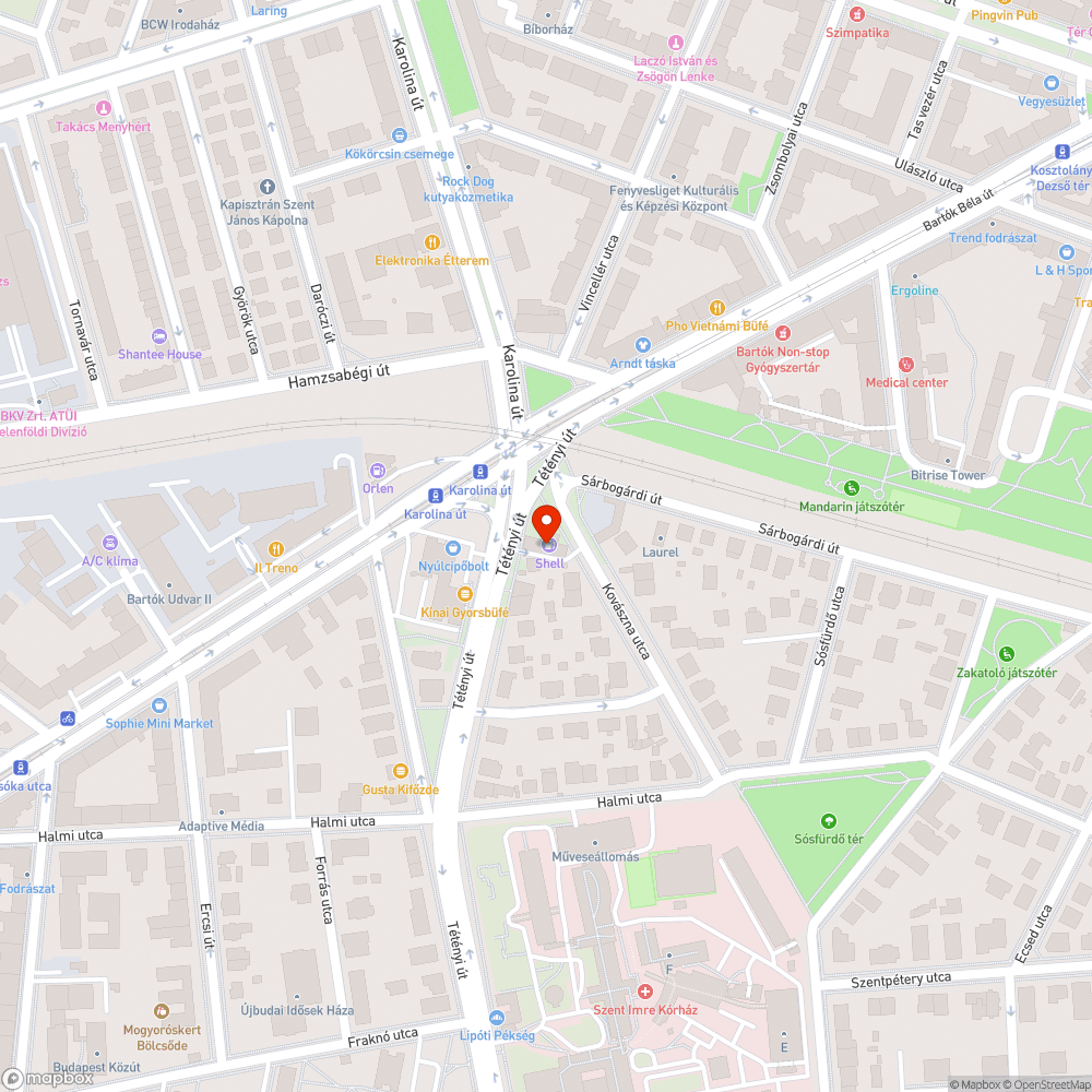 Gaz a Bartók Béla út és a Karolina út sarkán bejelentés helye