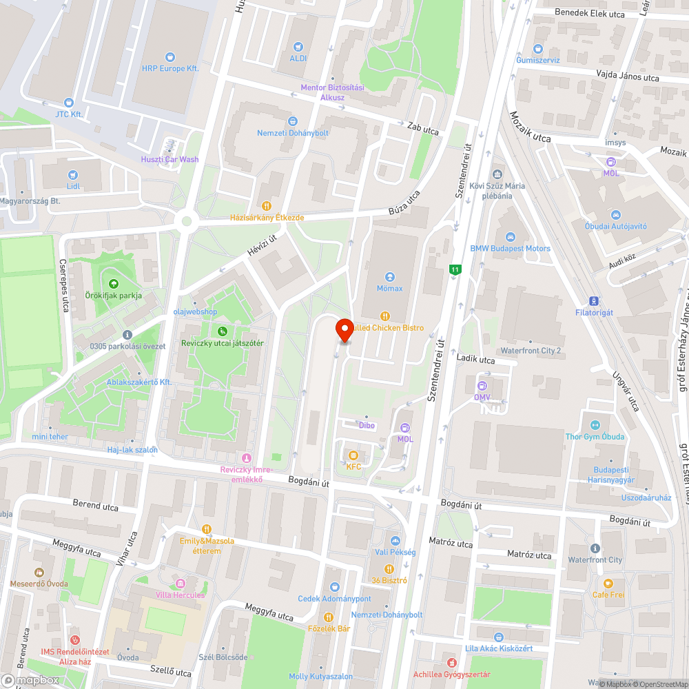 Bogdáni út - Rossz lámpák bejelentés helye