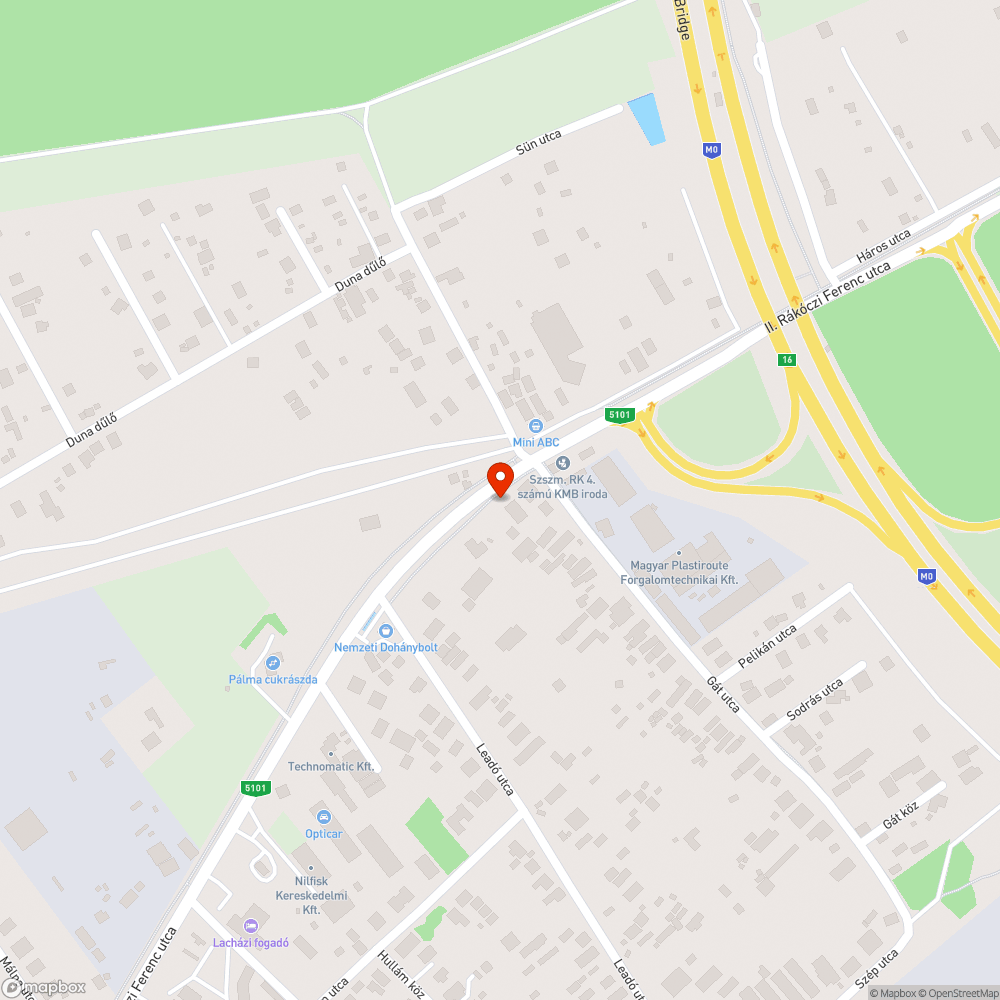 Lyukas, firkás buszmegálló (Gát utca) bejelentés helye