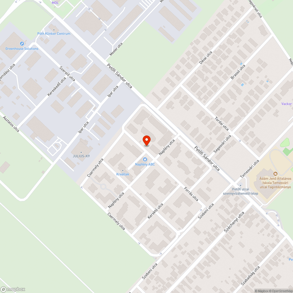 Eldugult vízelnyelő II. bejelentés helye