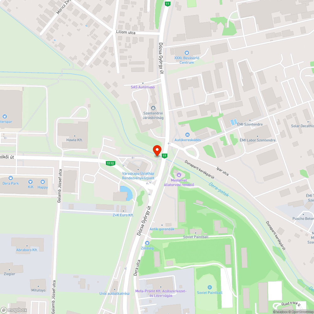 Szemét a patakban bejelentés helye