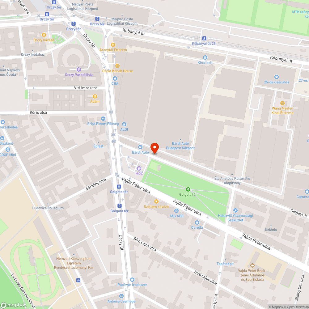 Roncsautó bejelentés helye