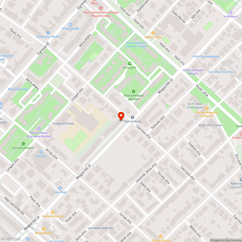 Parkolóban hagyott zöldhulladék bejelentés helye