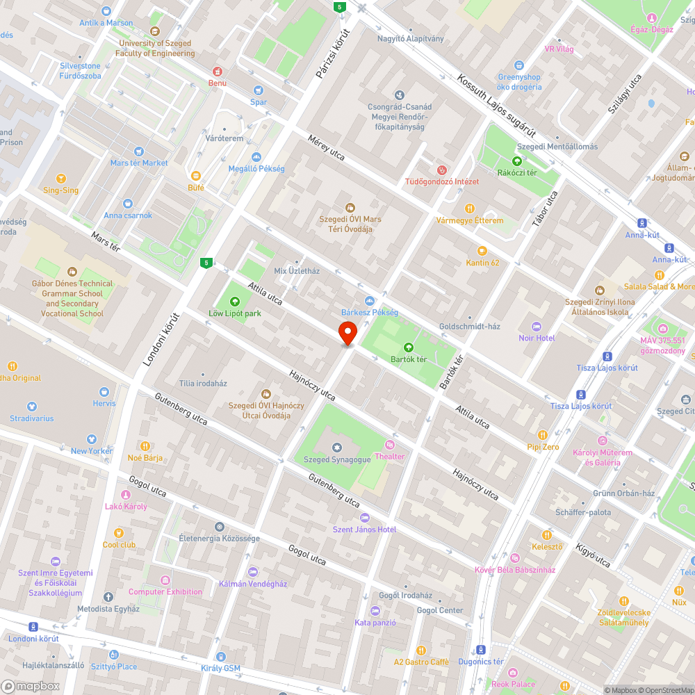 Botlásveszély az Attila utcában bejelentés helye