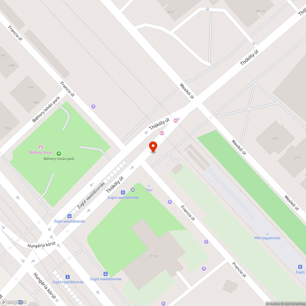 Funkciótlan, felborított, üres virágláda a Zugló vasútállomásnál. bejelentés helye