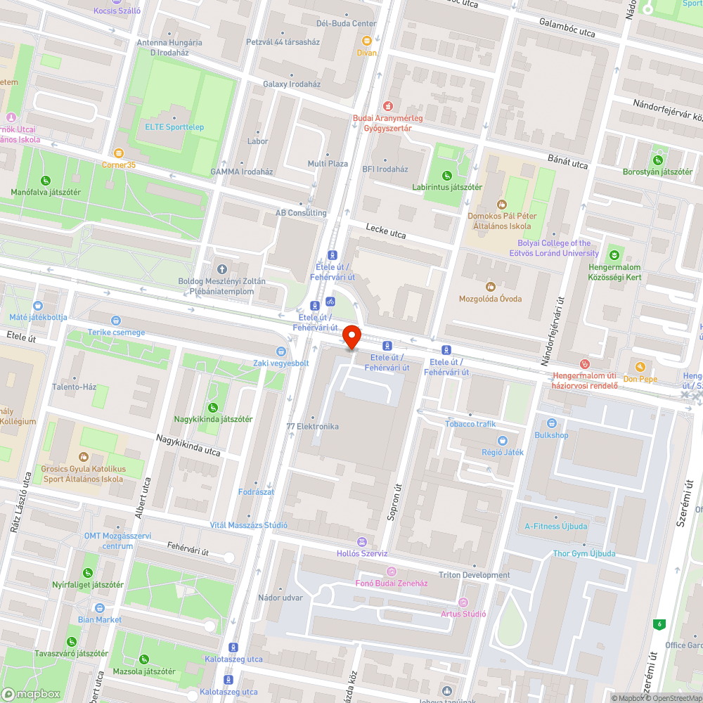 103-as busz és 1-es villamos csatlakozás bejelentés helye