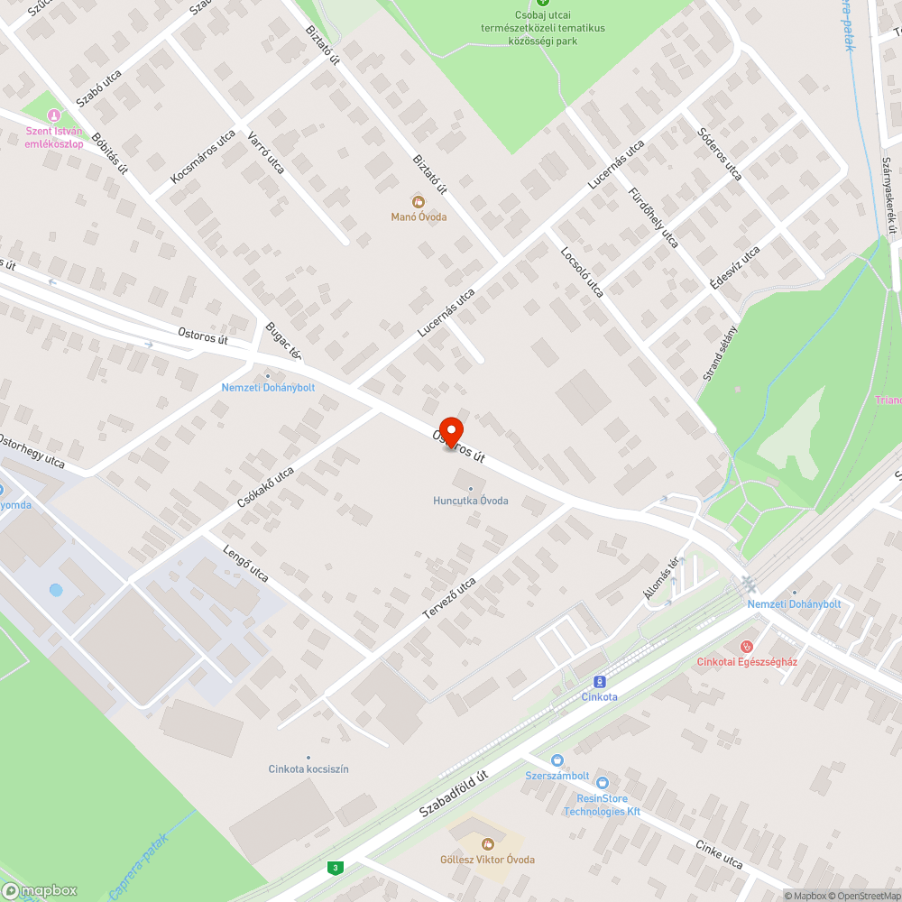 Kátyú az Ostoros úton bejelentés helye