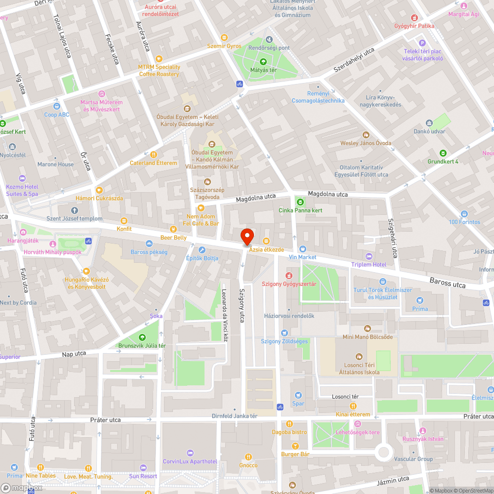 Megsüllyedt útburkolat Baross utca bejelentés helye