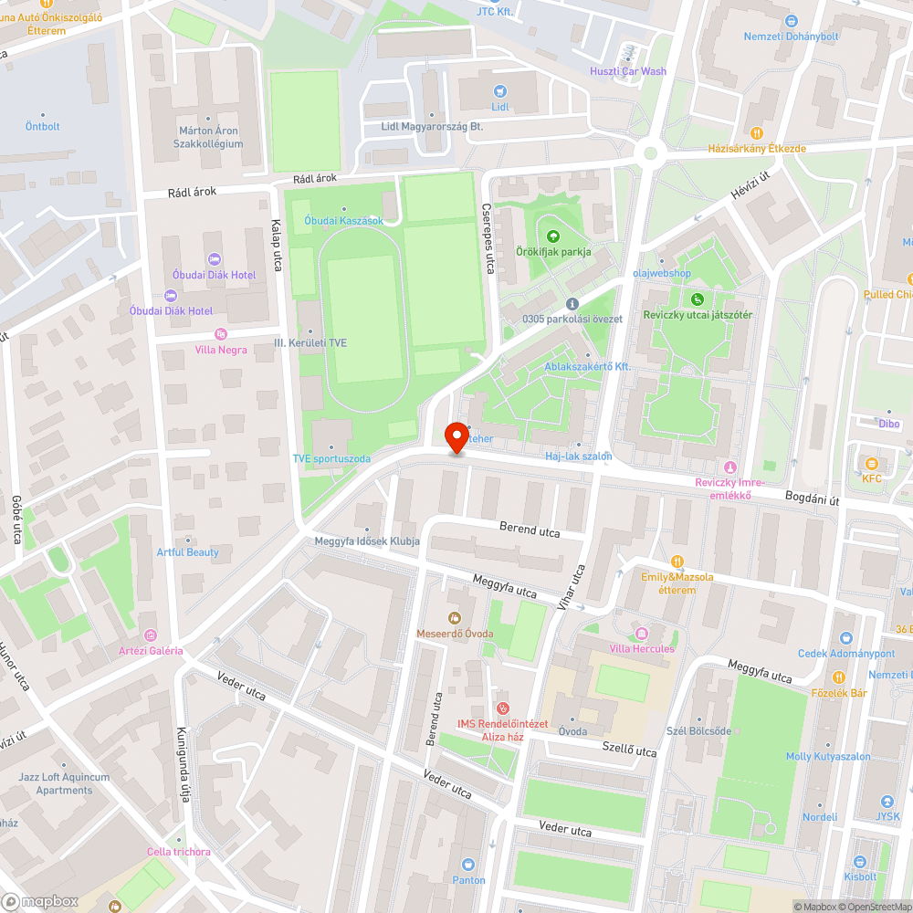 Szemeteskosár bejelentés helye