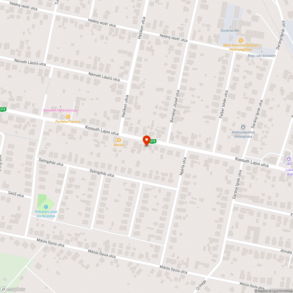 Veszélyes hetényegyházi kátyúk a Kossuth utcában bejelentés helye