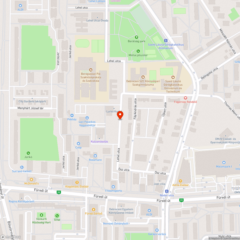 Lehel utca, szemét bejelentés helye