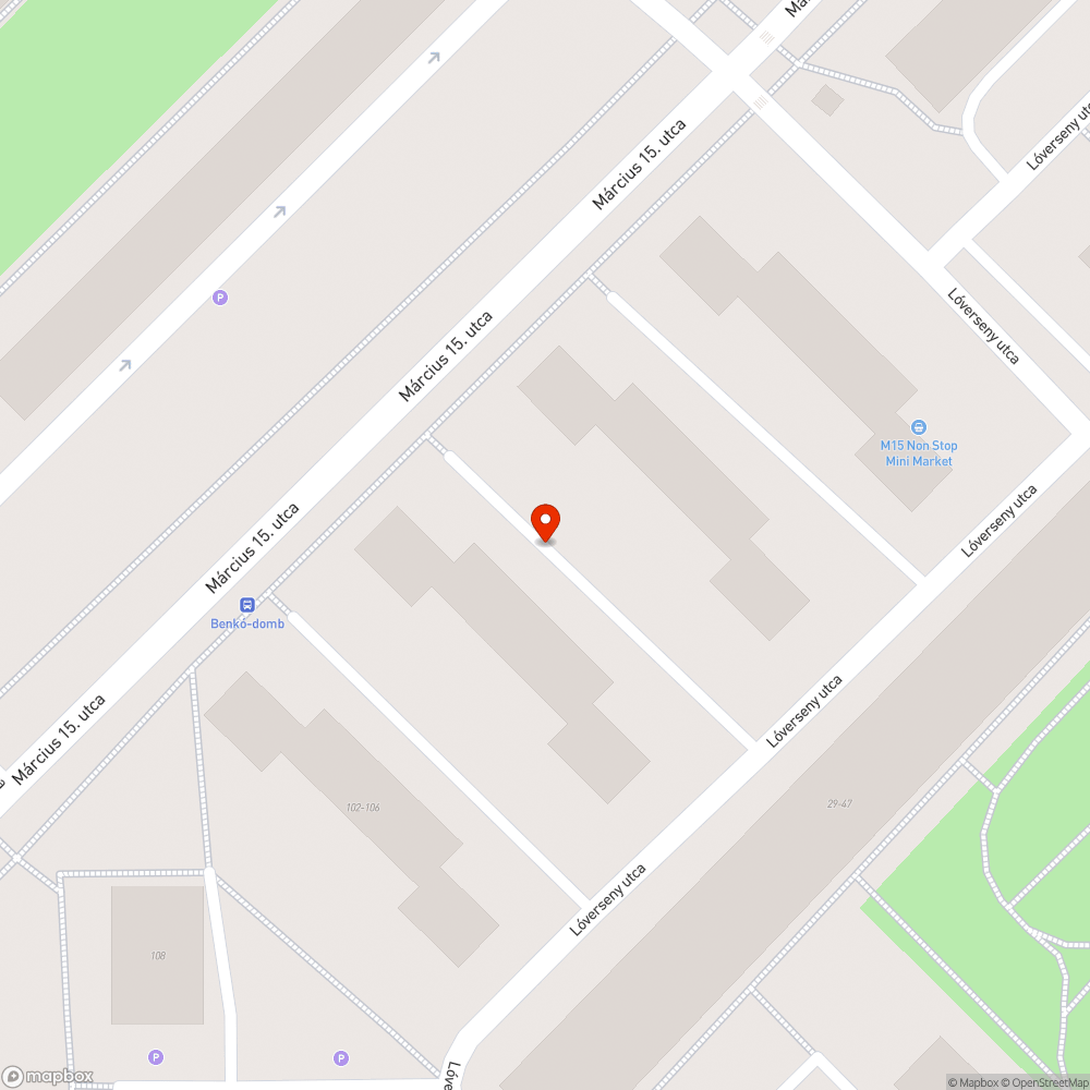 Kátyús járdaszakasz a Március 15-e utca mentén bejelentés helye