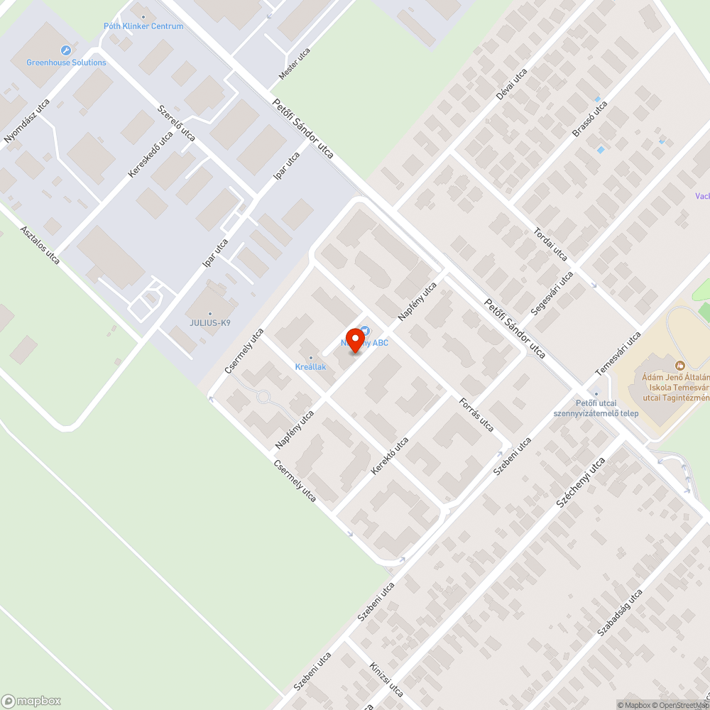 Kiégett lámpa bejelentés helye