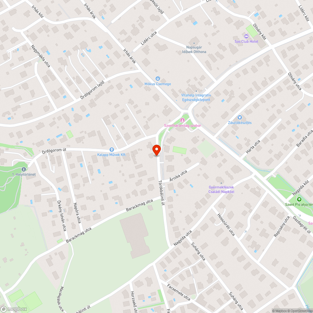 Hiányzó járda a teljes útszakaszon (22328-as megkeresés) bejelentés helye