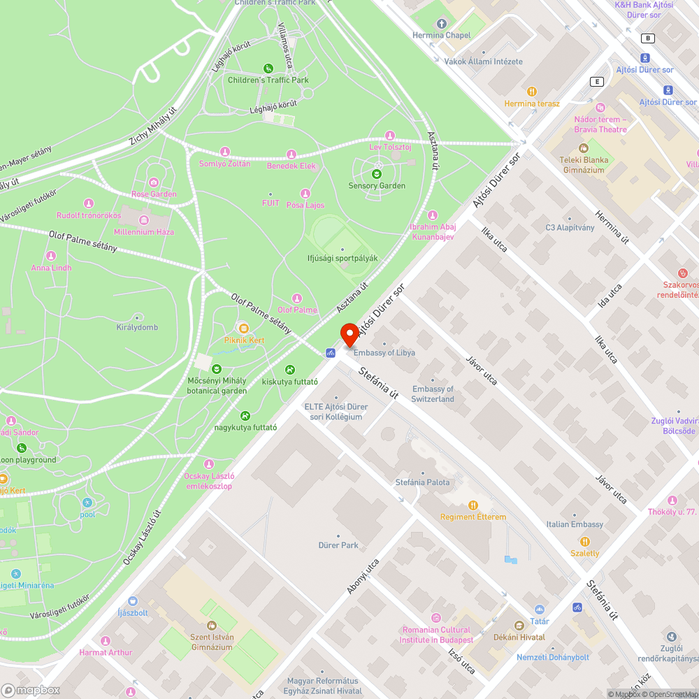 Városliget - Stefánia kerékpárút beszűkítése bejelentés helye