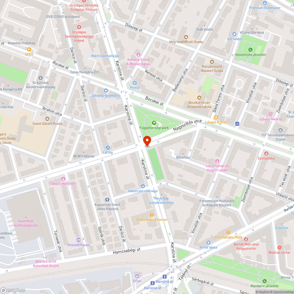 Hiányzó fényterelő | Karolina út | bejelentés helye