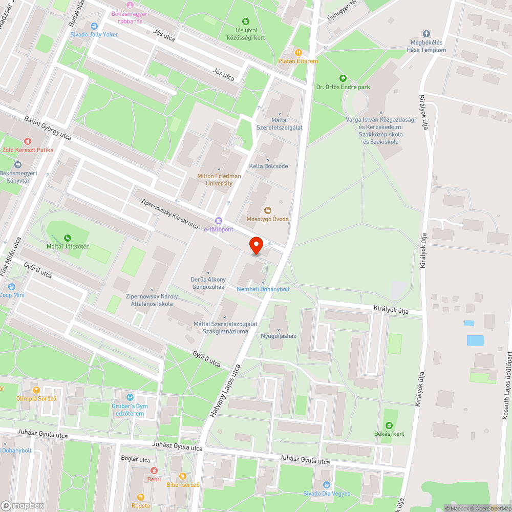 Gyalogútra dőlt kiszáradt fa bejelentés helye