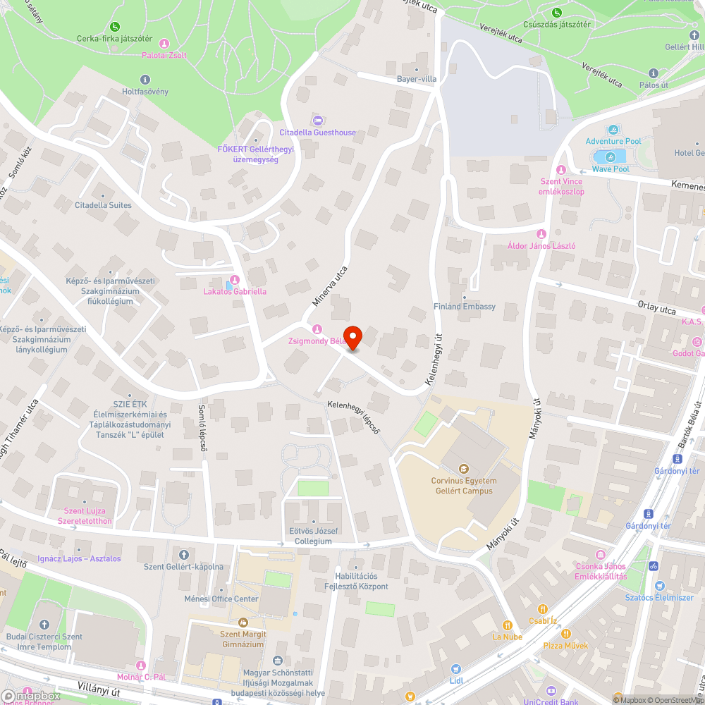 Veszélyes kátyú bejelentés helye