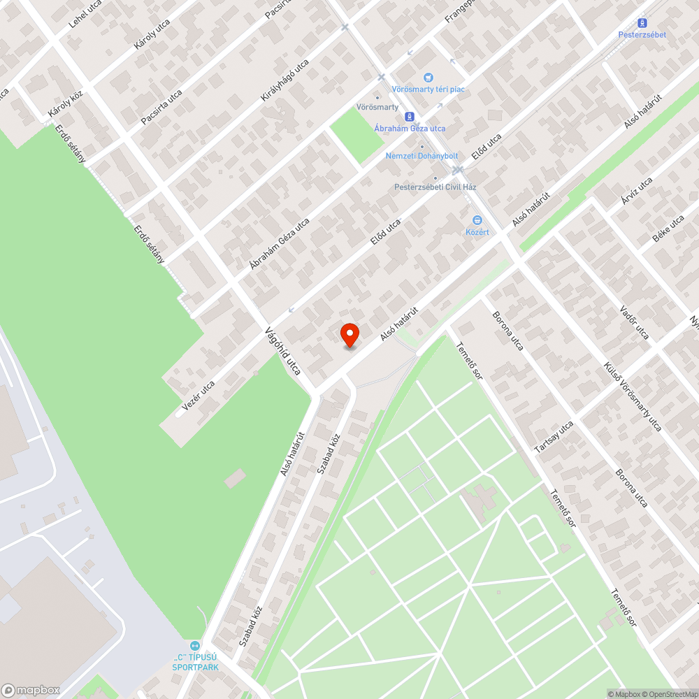 Az úttest megsüllyedt bejelentés helye