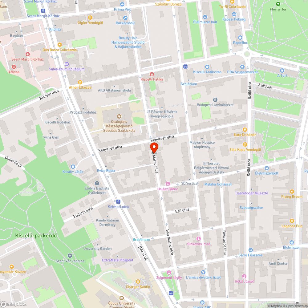 Kátyúk a San Marco utcában bejelentés helye