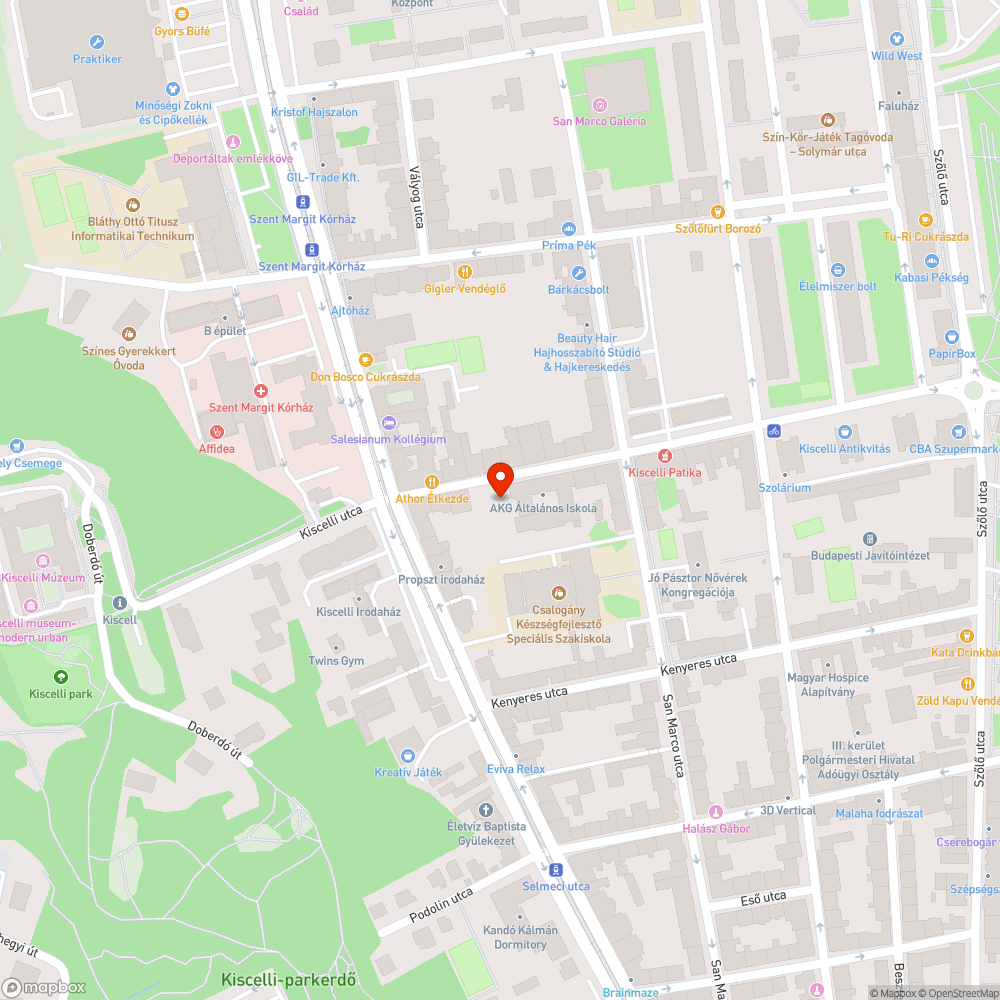 Kiscelli utca iskola előtti szabálytalan megállási probléma bejelentés helye