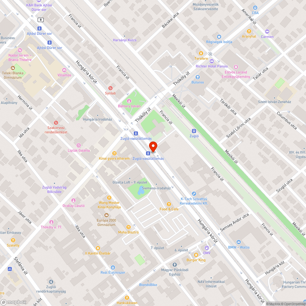 Összematricázott megálló bejelentés helye