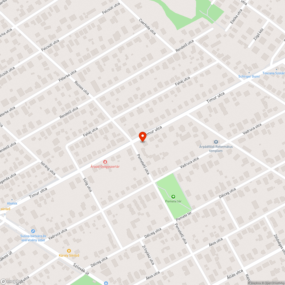 Rozsdás oszlopok és lánc bejelentés helye