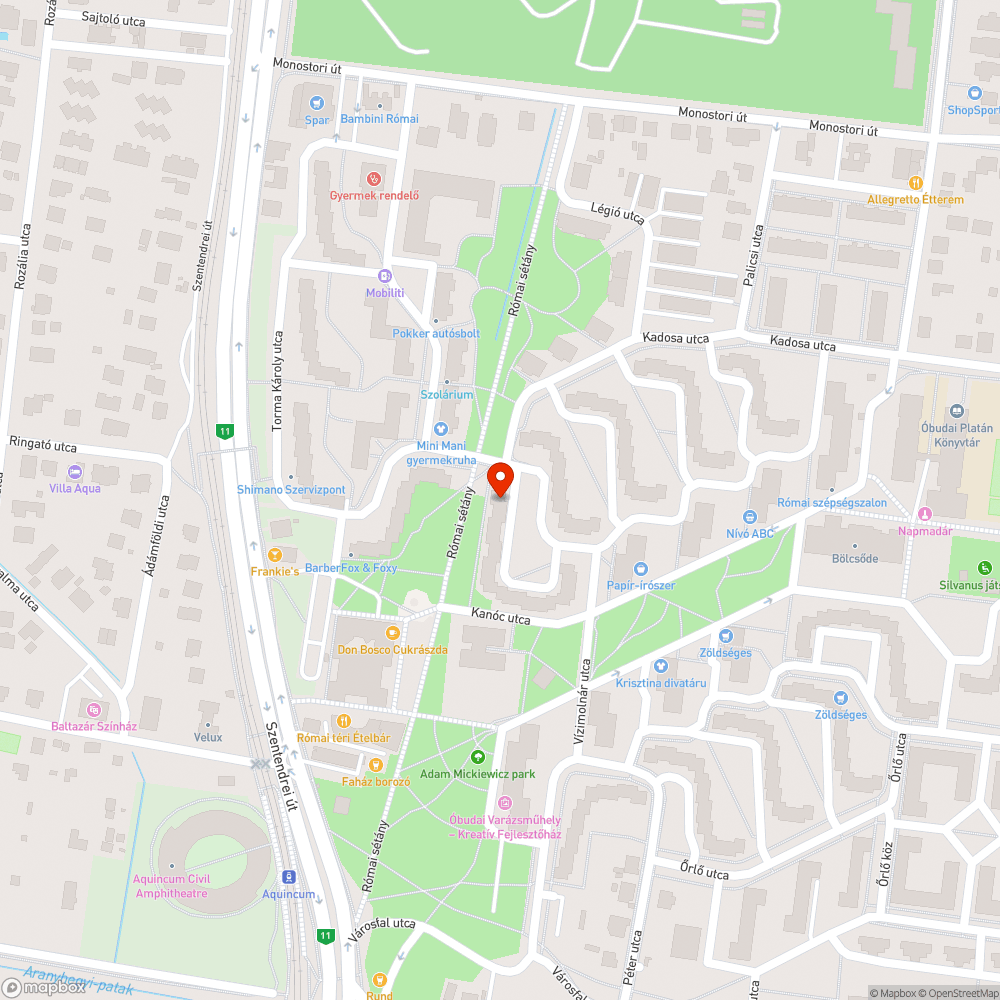 III. kerület Amfiteátrum utca kátyúk bejelentés helye