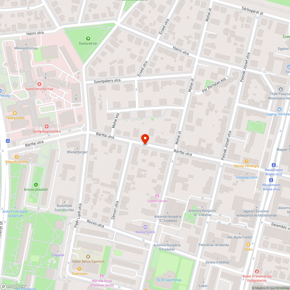 Úthiba bejelentés helye