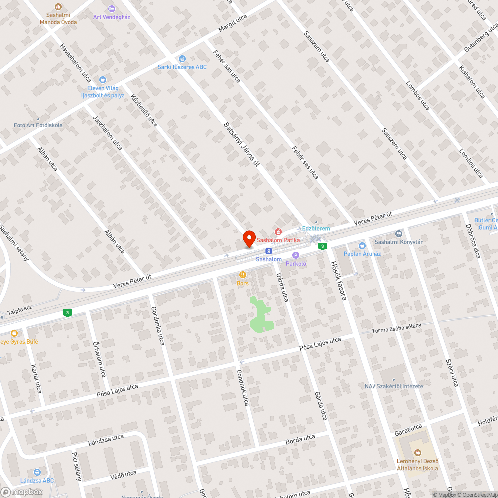 Elhagyott autó bejelentés helye