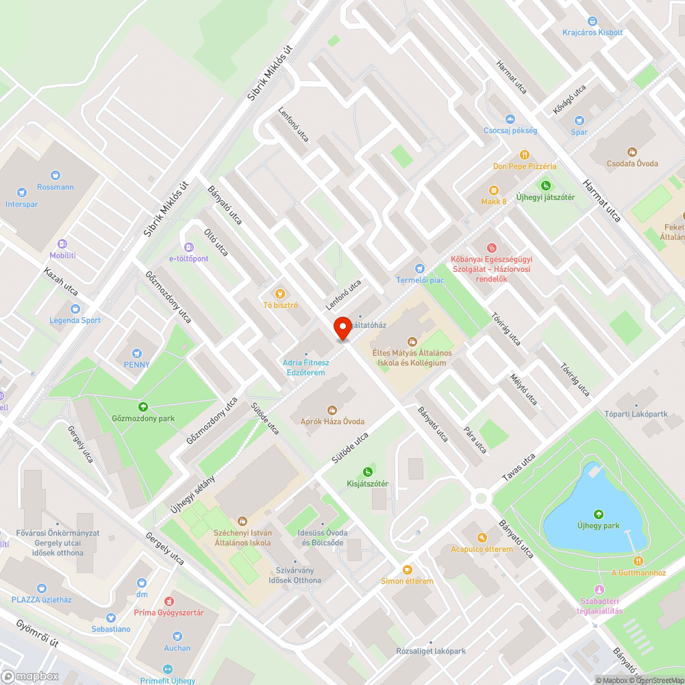 Kátyús a Bányató utca bejelentés helye