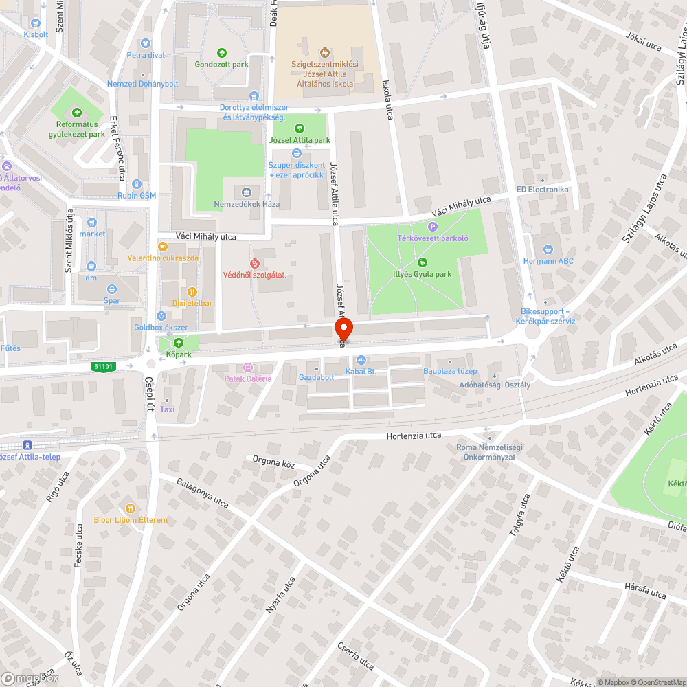 Hiányzó ártábla bejelentés helye